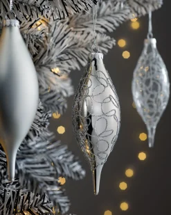 Moonbeam Glass Baubles, 5 Pack, 15 Cm