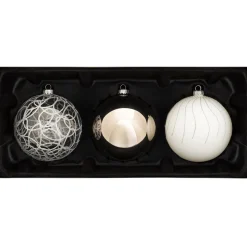 Moonbeam Glass Baubles, 3 Pack, 13 Cm