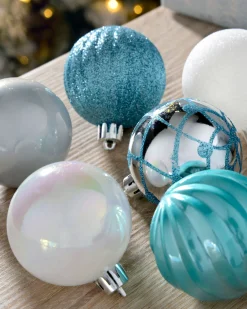 Multi Blue Shatterproof Baubles, 48 Pack, 6 Cm