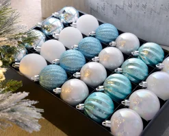 Multi Blue Shatterproof Baubles, 48 Pack, 6 Cm