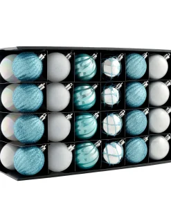 Multi Blue Shatterproof Baubles, 48 Pack, 6 Cm
