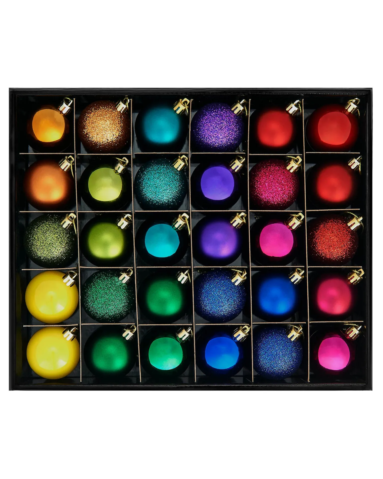 Multi-Colour Shatterproof Bauble, 50 Pack