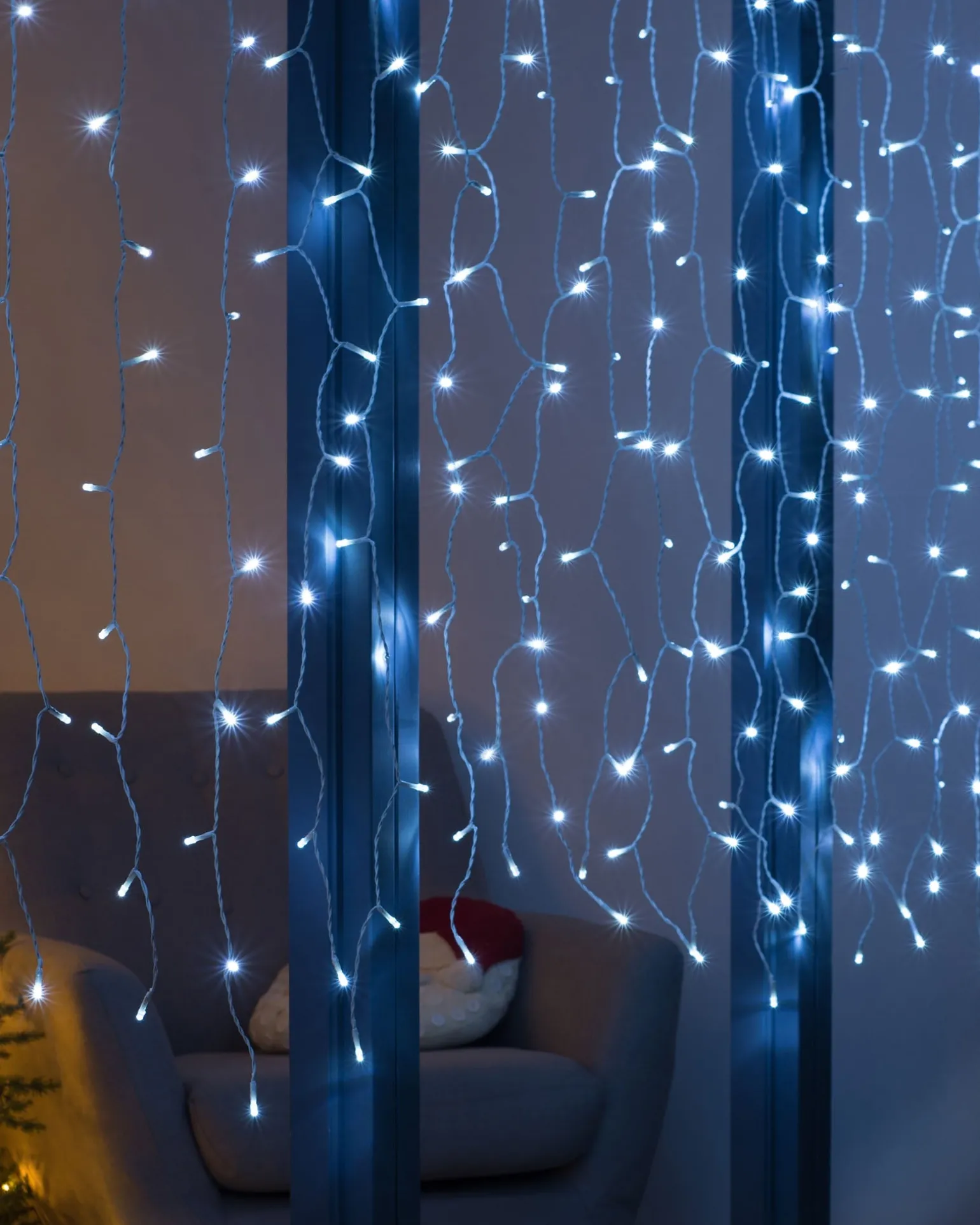 Multi-Function 500 LED Connectable Curtain Light String, Bright White