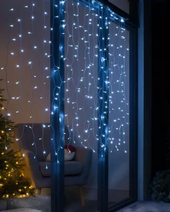Multi-Function 500 LED Connectable Curtain Light String, Bright White