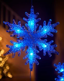Multi-Function Snowflake Curtain Light, Blue, 1.6 M