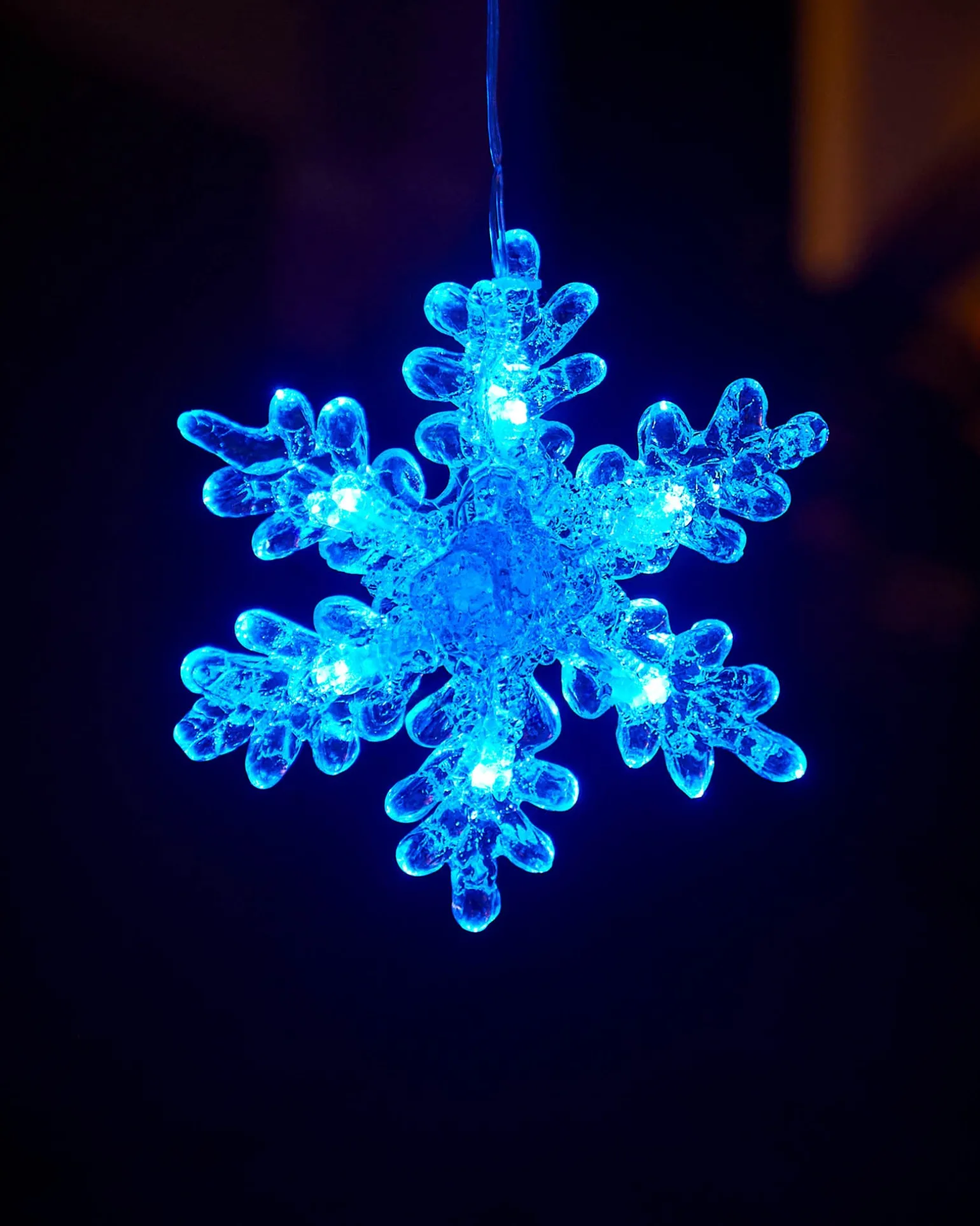 Multi-Function Snowflake Curtain Light, Blue, 1.6 M