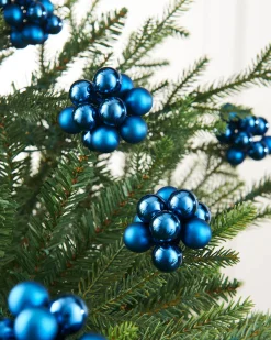 Navy Blue Glass Berry Cluster Baubles, 10 Pack