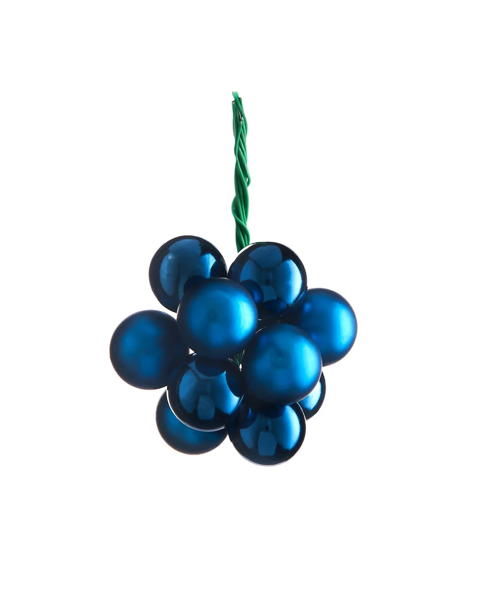 Navy Blue Glass Berry Cluster Baubles, 10 Pack
