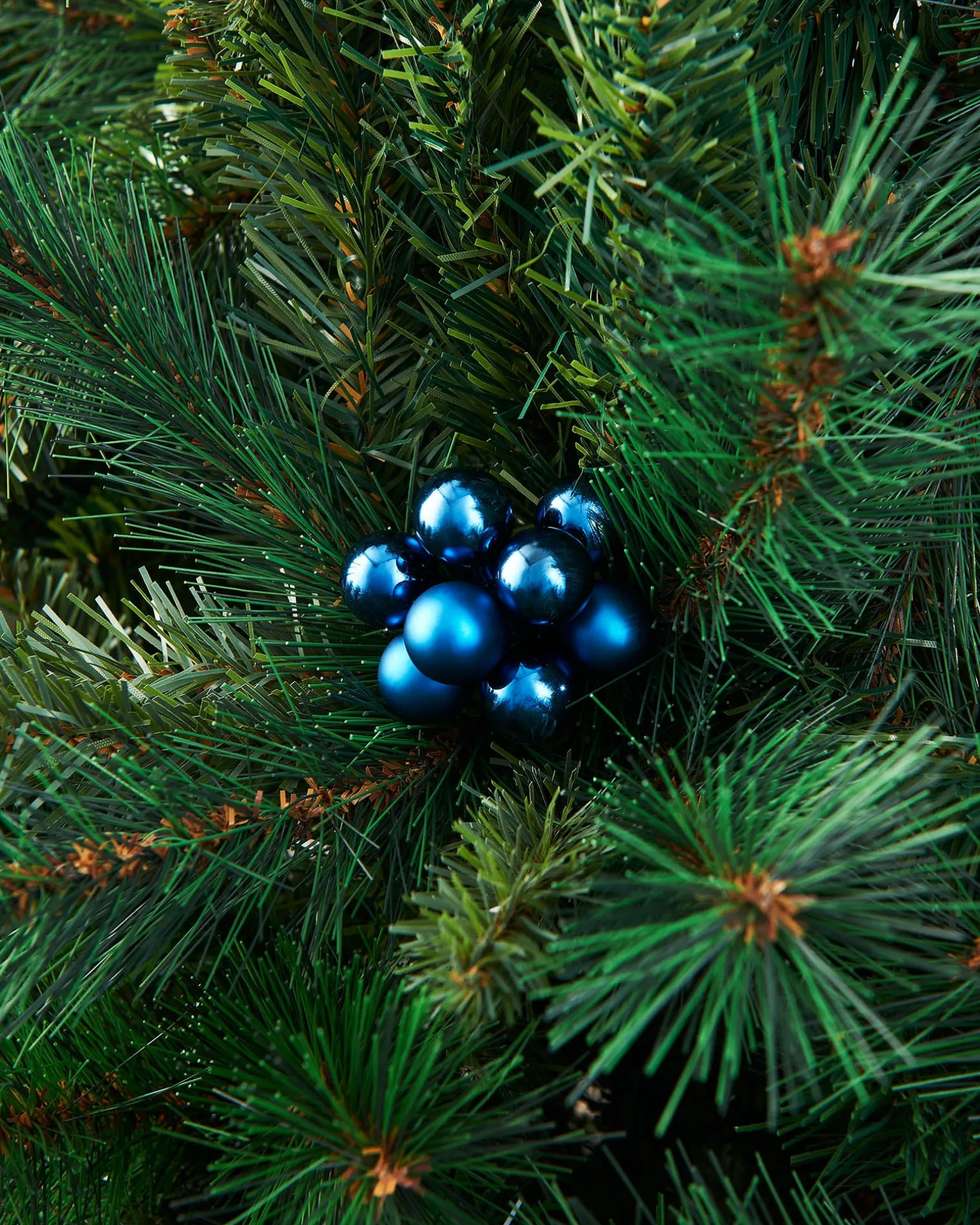 Navy Blue Glass Berry Cluster Baubles, 10 Pack