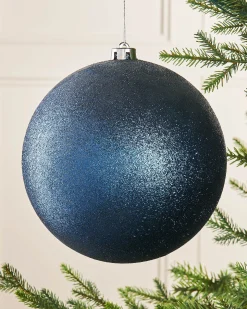 Navy Blue Large Glitter Shatterproof Bauble, 20 Cm