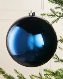 Navy Blue Large Gloss Shatterproof Bauble, 20 Cm