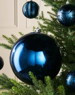 Navy Blue Large Gloss Shatterproof Bauble, 20 Cm