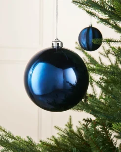 Navy Blue Large Gloss Shatterproof Bauble, 15 Cm