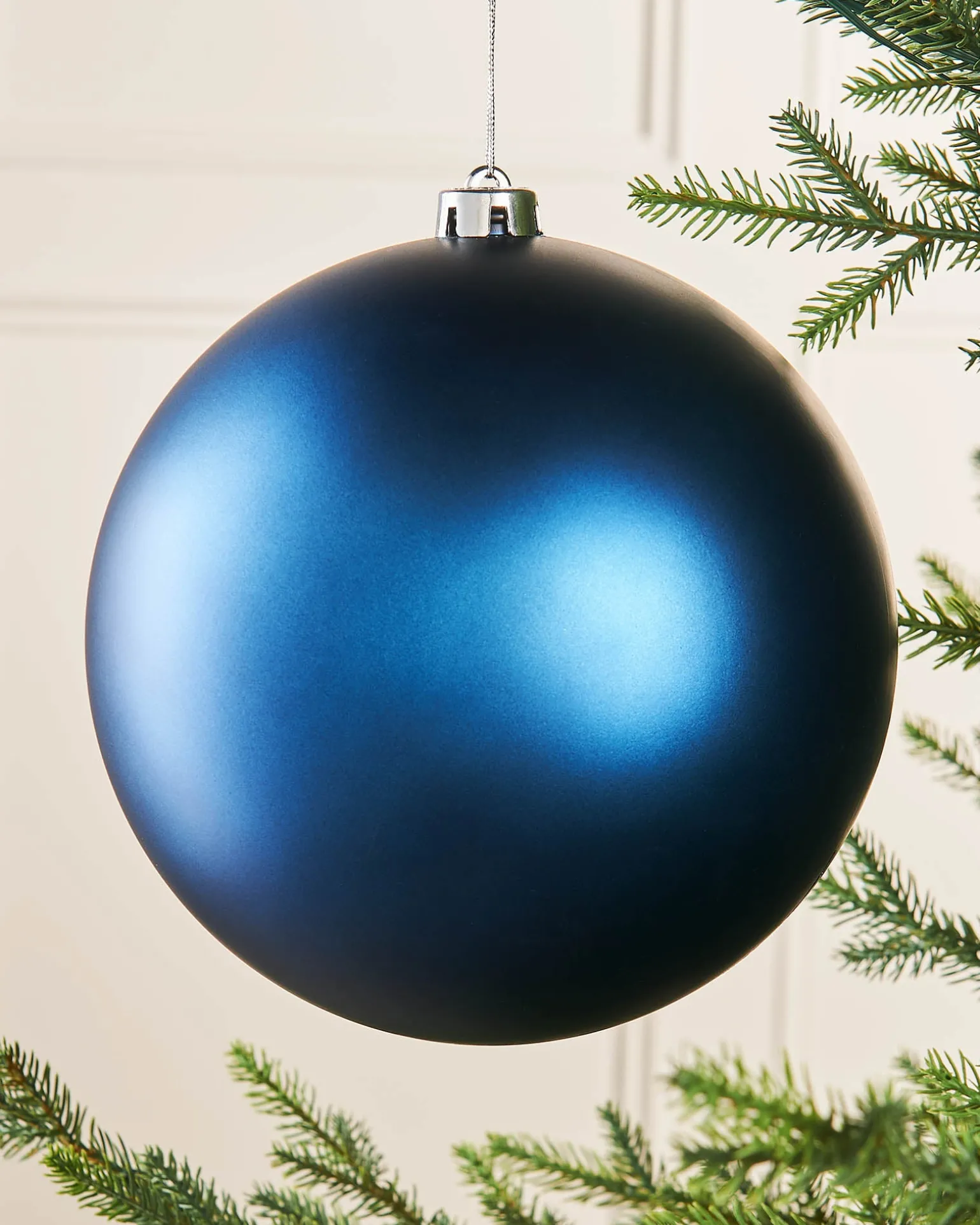 Navy Blue Large Matt Shatterproof Bauble, 20 Cm