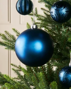 Navy Blue Large Matt Shatterproof Bauble, 15 Cm
