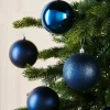 Navy Blue Shatterproof Baubles, 9 Pack, 10 Cm