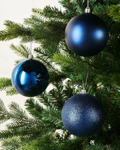 Navy Blue Shatterproof Baubles, 9 Pack, 10 Cm