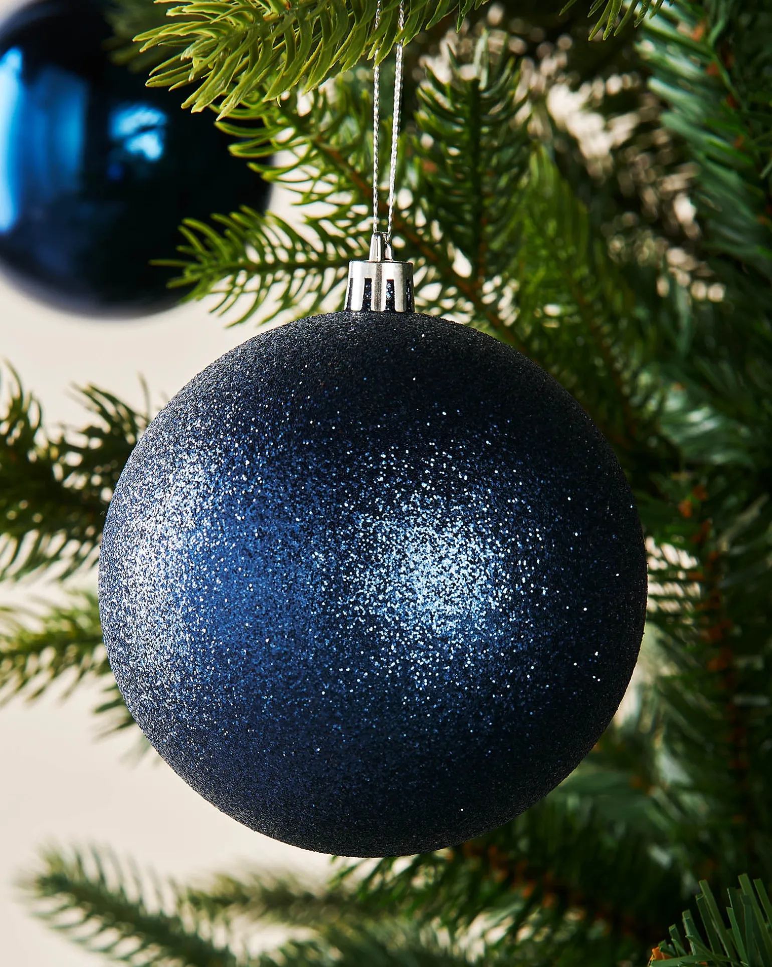 Navy Blue Shatterproof Baubles, 9 Pack, 10 Cm
