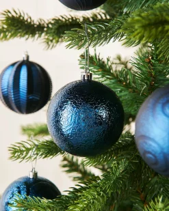 Navy Blue Shatterproof Baubles, 16 Pack, 8 Cm