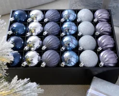 Navy Shatterproof Baubles, 48 Pack, 6 Cm