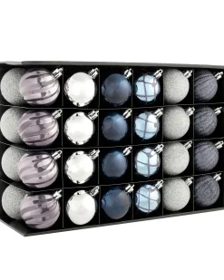 Navy Shatterproof Baubles, 48 Pack, 6 Cm