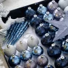 Navy Shatterproof Baubles Set, 50 Pack