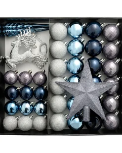 Navy Shatterproof Baubles Set, 50 Pack
