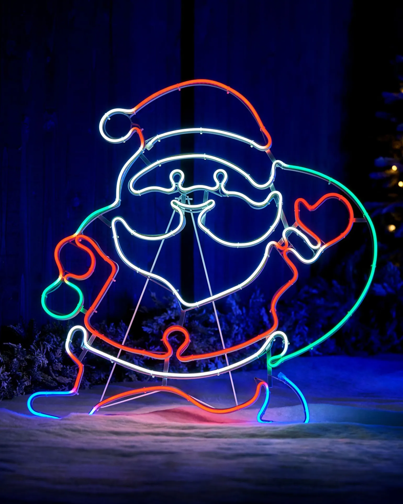 Neon Santa Rope Light Silhouette, 71 Cm