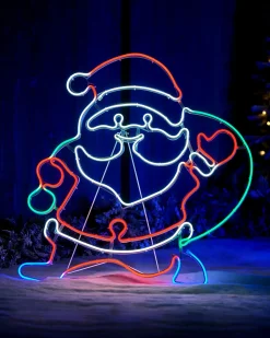 Neon Santa Rope Light Silhouette, 71 Cm
