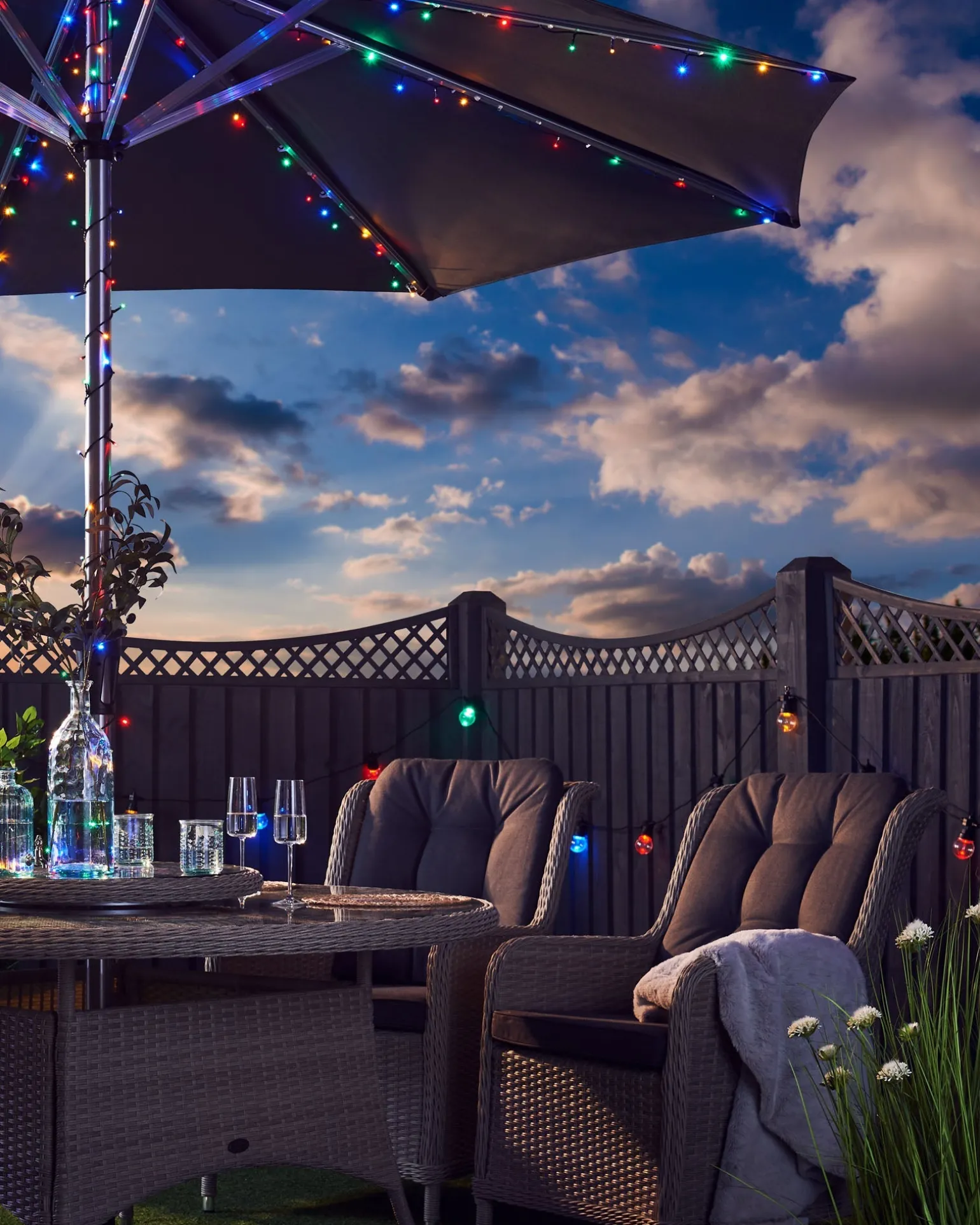 Outdoor Multi-Function 360 LED Light String, Multi Colour