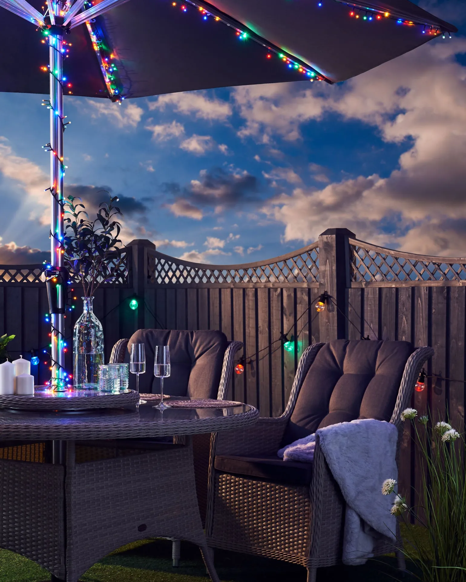 Outdoor Multi-Function 360 LED Light String, Multi Colour