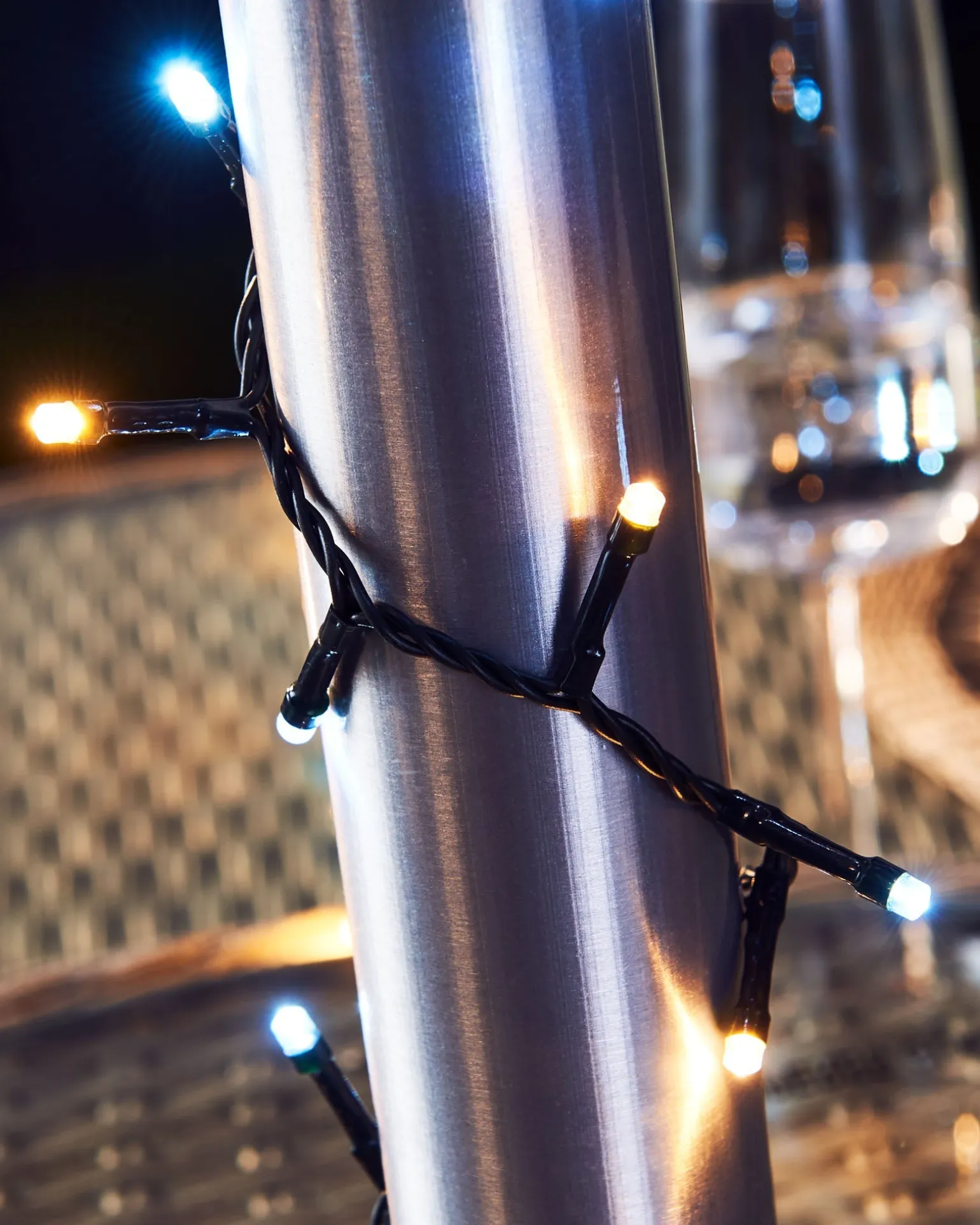 Outdoor Multi-Function 480 LED Light String, Warm White & Ice White