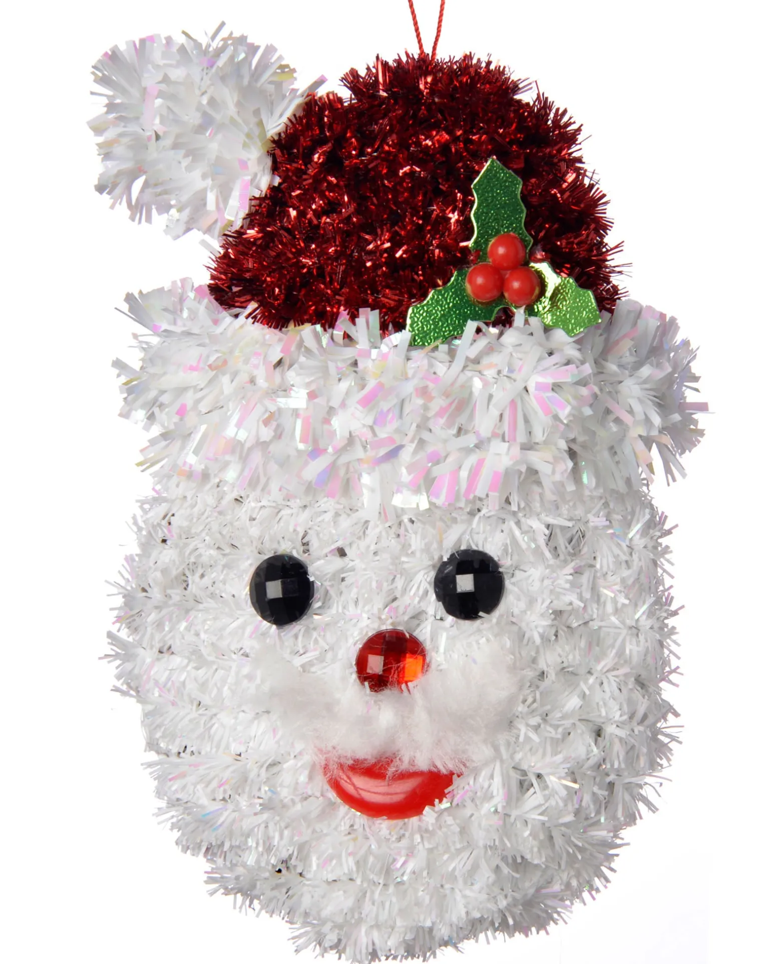 Pack Of 3 Hanging Tinsel Snowman Decorations, 16 Cm