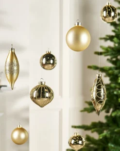 Pale Gold Glass Baubles, 20 Pack