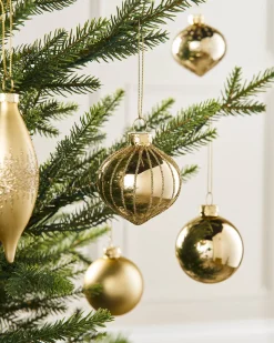 Pale Gold Glass Baubles, 20 Pack