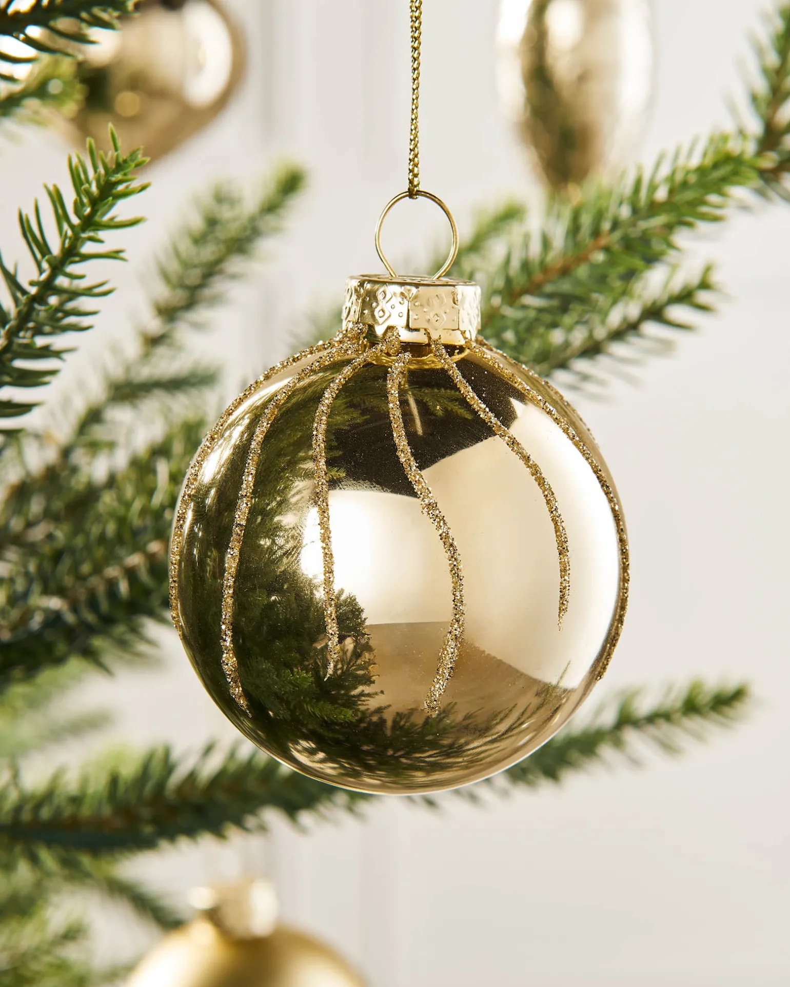 Pale Gold Glass Baubles, 20 Pack