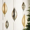 Pale Gold Glass Baubles, 5 Pack, 15 Cm