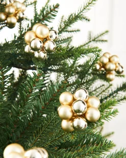 Pale Gold Glass Berry Cluster Baubles, 10 Pack