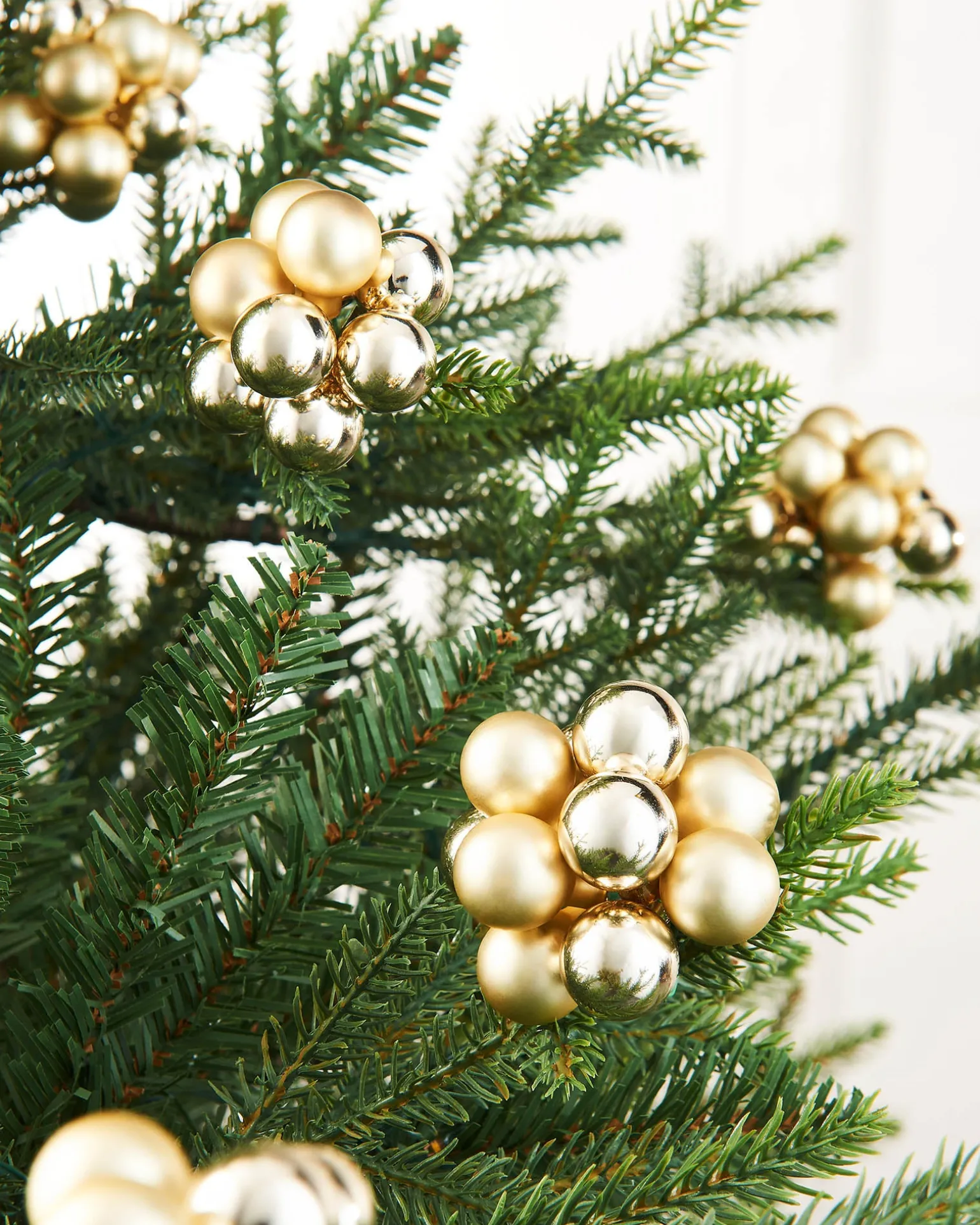 Pale Gold Glass Berry Cluster Baubles, 10 Pack