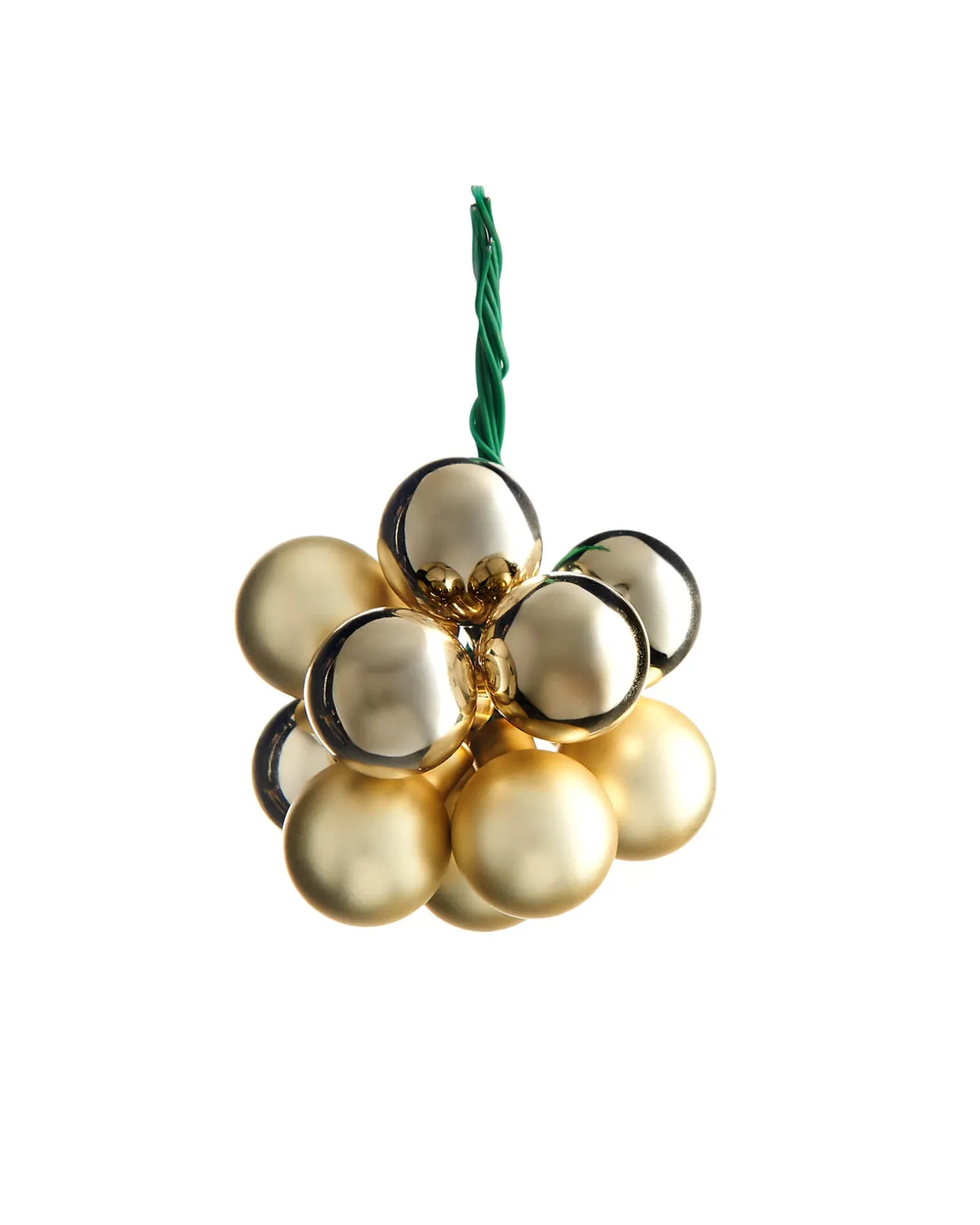 Pale Gold Glass Berry Cluster Baubles, 10 Pack