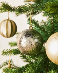 Pale Gold Shatterproof Baubles, 16 Pack, 8 Cm