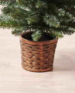 Potted Craford Blue Pine Decorated Christmas Tree, 3 Ft