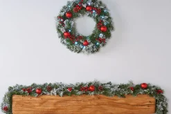 Pre-Decorated Frosted Garland, 6 Ft