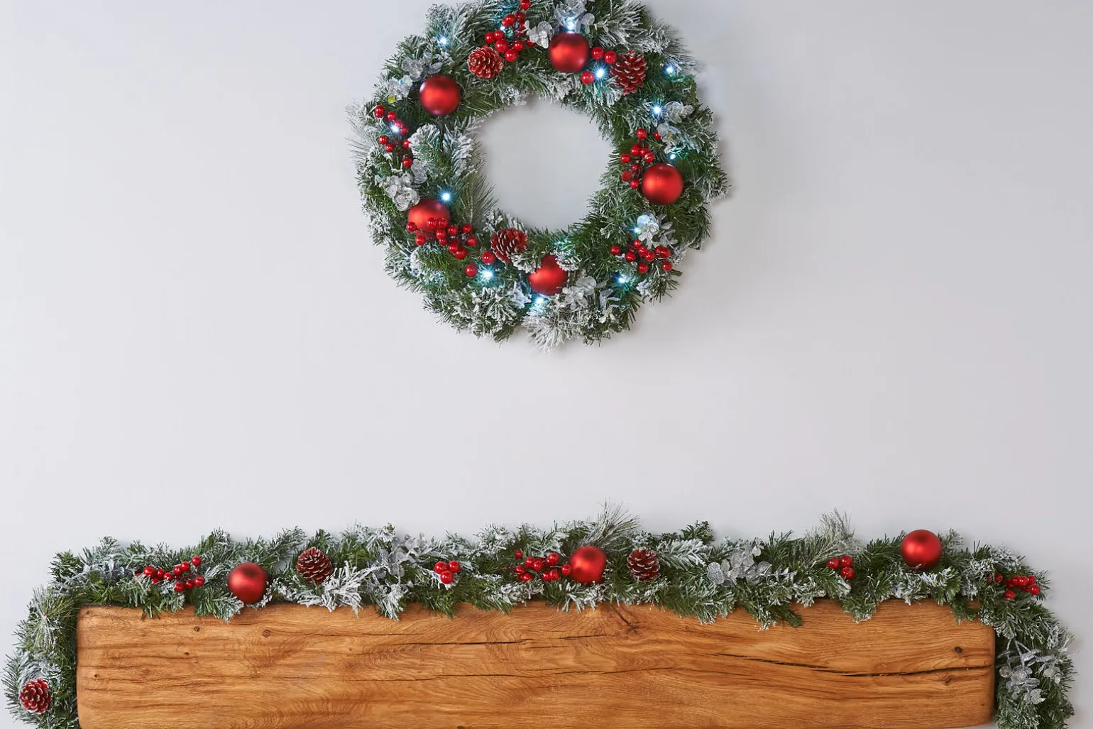 Pre-Decorated Frosted Garland, 6 Ft