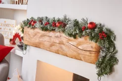 Pre-Decorated Frosted Garland, 6 Ft