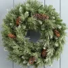 Pre-Decorated Frosted Scandinavian Blue Spruce Wreath, 50 Cm