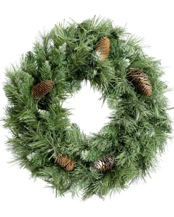 Pre-Decorated Frosted Scandinavian Blue Spruce Wreath, 50 Cm