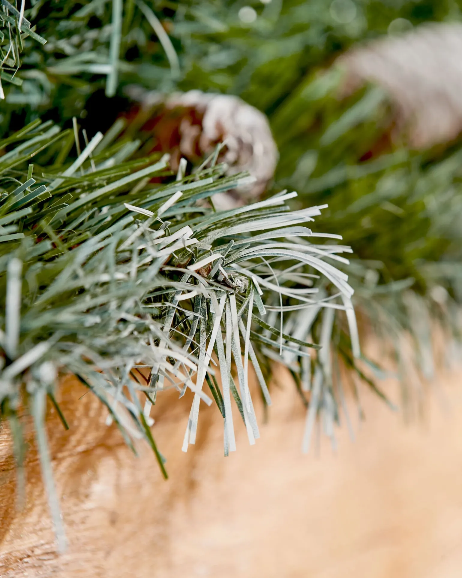 Pre-Decorated Frosted Scandinavian Blue Spruce Garland, 9 Ft