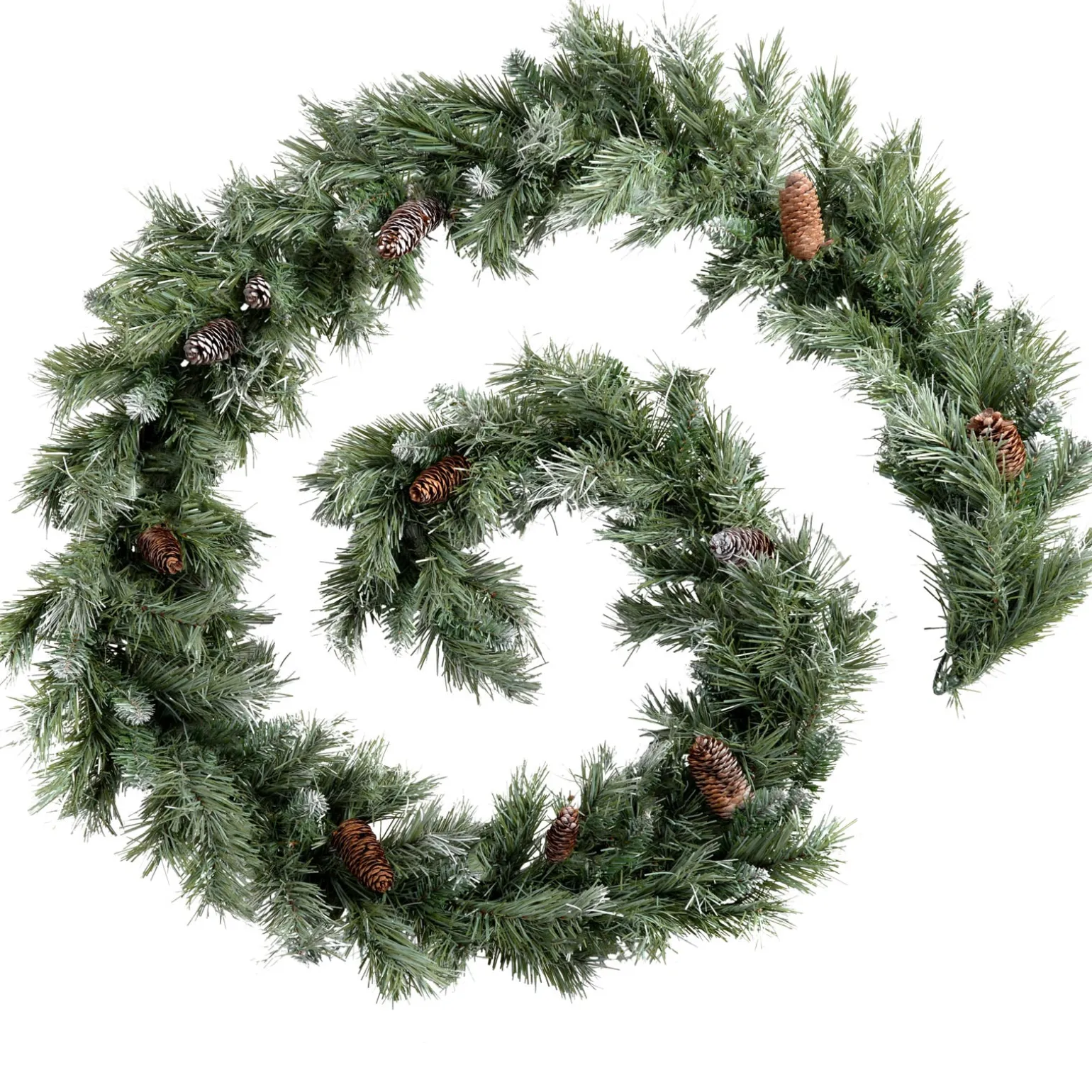 Pre-Decorated Frosted Scandinavian Blue Spruce Garland, 9 Ft