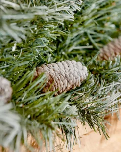 Pre-Decorated Frosted Scandinavian Blue Spruce Garland, 9 Ft